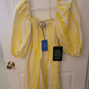 NWT Cameron Eubanks Wimberly Dress for Tuckernuck Yellow Stripe